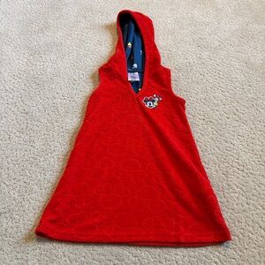 Disney Red Hooded Kids Swim Coverup Minnie Mouse
